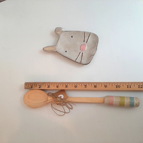 Mud Pie Decorative Stoneware Bunny Spoon Rest & Spoon - Picture 8 of 16
